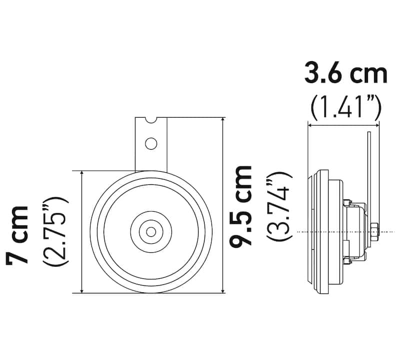 Hella — Hella Horn Bl Blk Disc Ht Mcycle 12V Univ - view 11