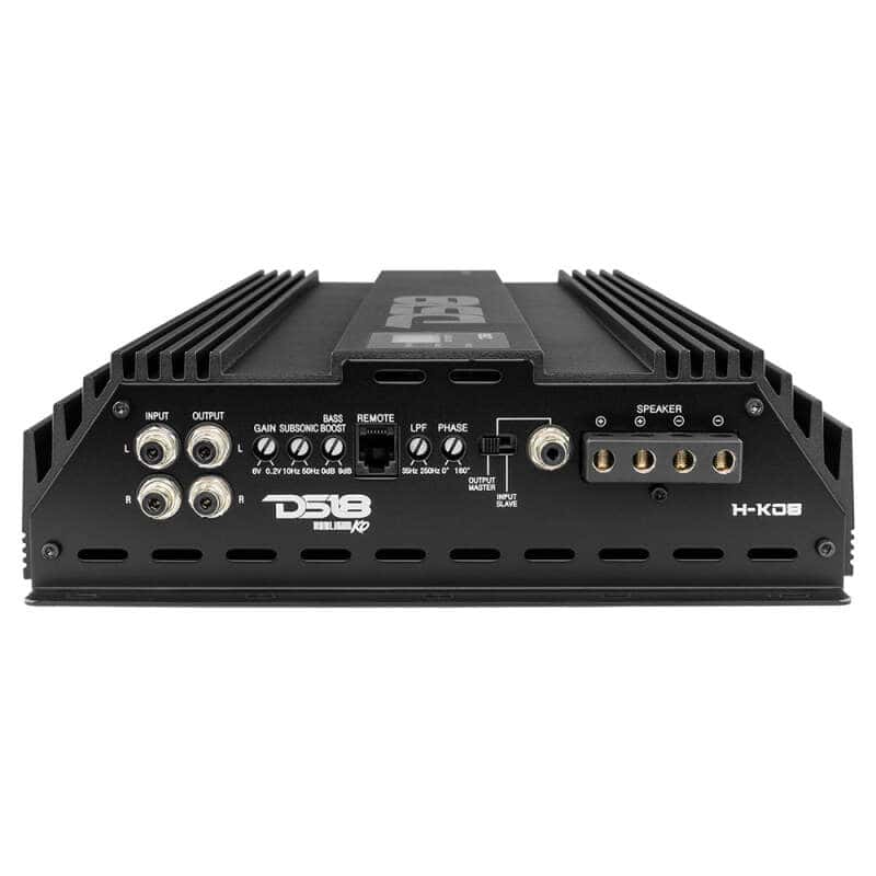 DS18 — DS18 1-Channel Amp 15000 Burst/0.5ohm 8000/1ohm 4800/2ohm 2500/4ohm Watts RMS w/ Voltmeter Black - view 4