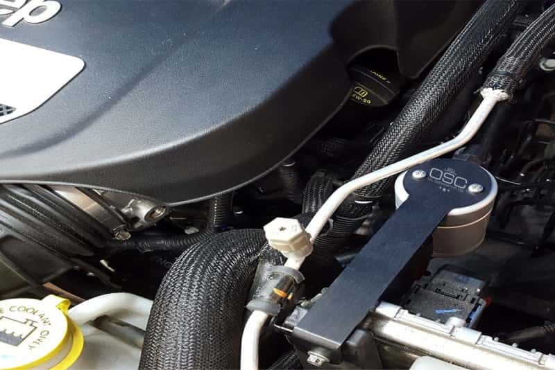 J&L — J&L 12-17 Jeep Wrangler JK 3.6L Passenger Side Oil Separator 3.0 - Clear Anodized
Oil Separator - view 2