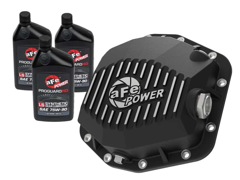aFe — aFe POWER 2021 Ford Bronco w/ Dana M220 Diff Cover w/ Gear Oil Black Street Series w/ Machined Fins
Differential Cover - view 1