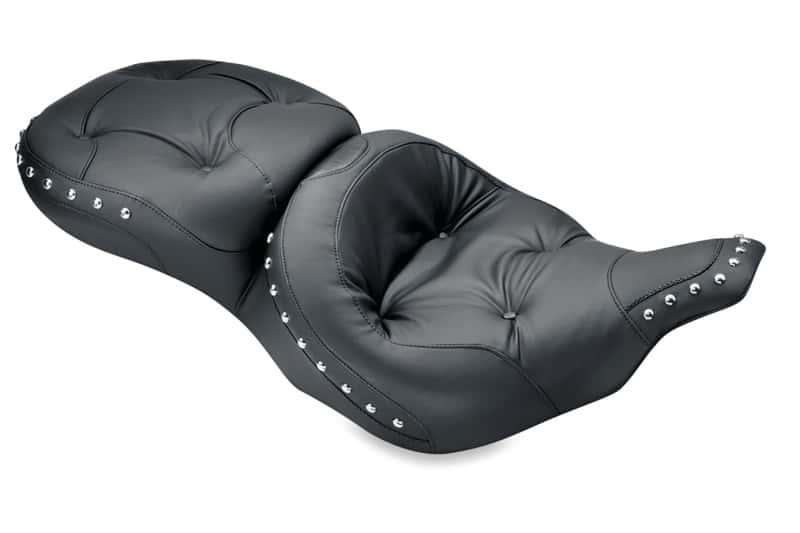 Mustang Motorcycle — Mustang 97-07 Harley Electra Glide, Rd Glide Wide Touring Regal 1PC Seat w/Studs - Black - view 1