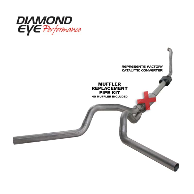 Diamond Eye Performance — Diamond Eye KIT 4in TB MFLR RPLCMENT PIPE DUAL SS 94-97 5 7 3L F250/F350 PWRSTROKE NFS W CARB STDS
KIT; 4in.; TB MRP DL - view 4