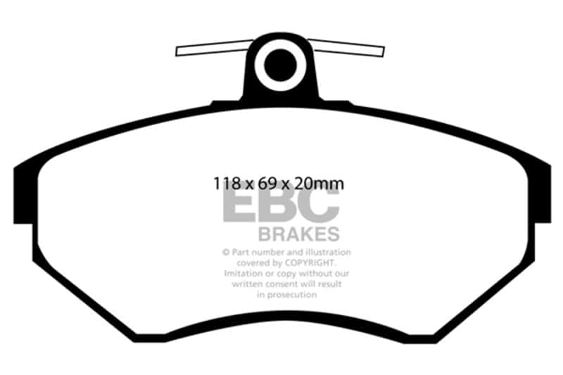 EBC — EBC 96-98 Volkswagen Passat 1.9 TD Ultimax2 Front Brake Pads
Disc Brake Pad - view 1