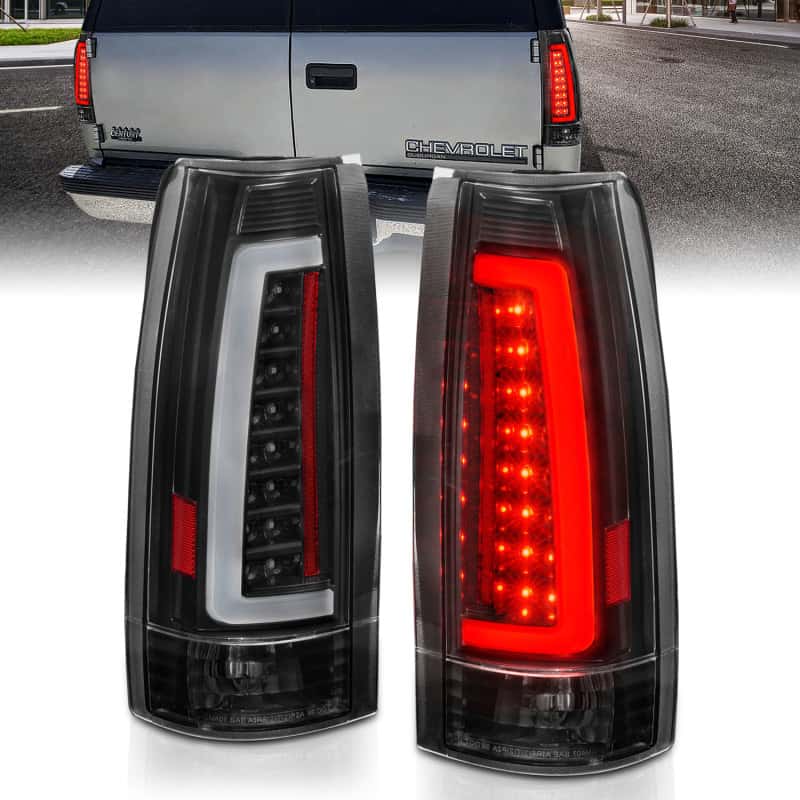 ANZO — ANZO 1999-2000 Cadillac Escalade LED Taillights Black Housing Clear Lens Pair - view 1