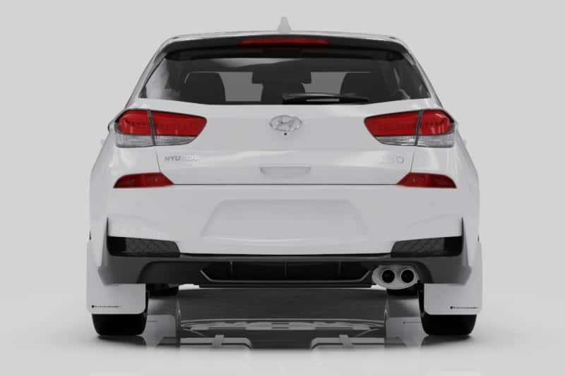 Rally Armor — Rally Armor 19-21 Hyundai Elantra GT N Line/i30 Black UR Mud Flap w/White Logo
Mud Flap - view 7
