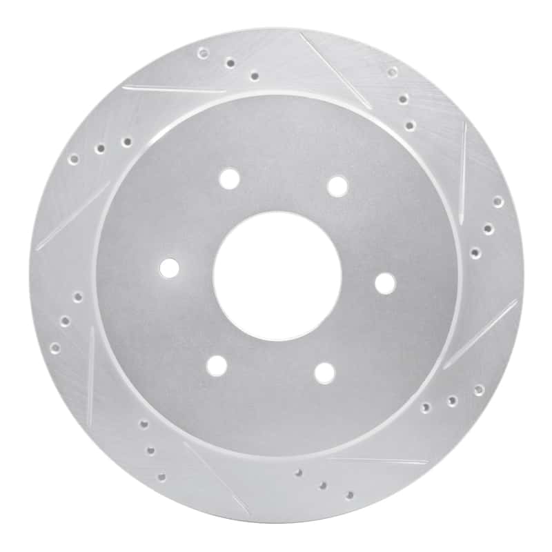 R1 Concepts — R1 17-24 Nissan Titan Rear Right Drilled & Slotted Silver Brake Rotor
R1 Brake Rotor Drill - view 1