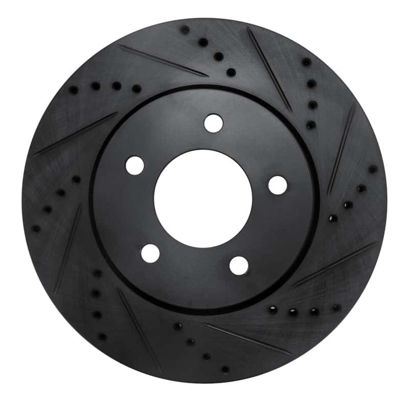R1 Concepts — R1 04-08 Chrysler Pacifica Front Right Drilled & Slotted Black Brake Rotor
R1 Brake Rotor Drill - view 1