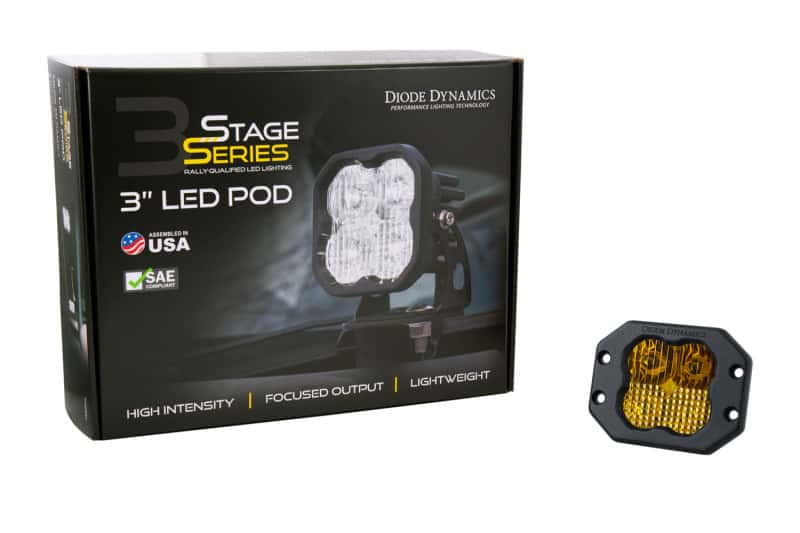 Diode Dynamics — Diode Dynamics SS3 Pro ABL - Yellow SAE Fog Flush (Single) - view 4