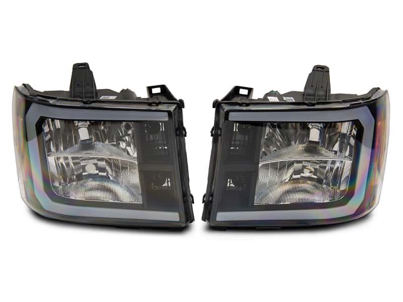 Raxiom — Raxiom 07-13 GMC Sierra 1500 Axial Series Headlights w/ LED Bar- Blk Housing (Clear Lens)
Headlights - view 1