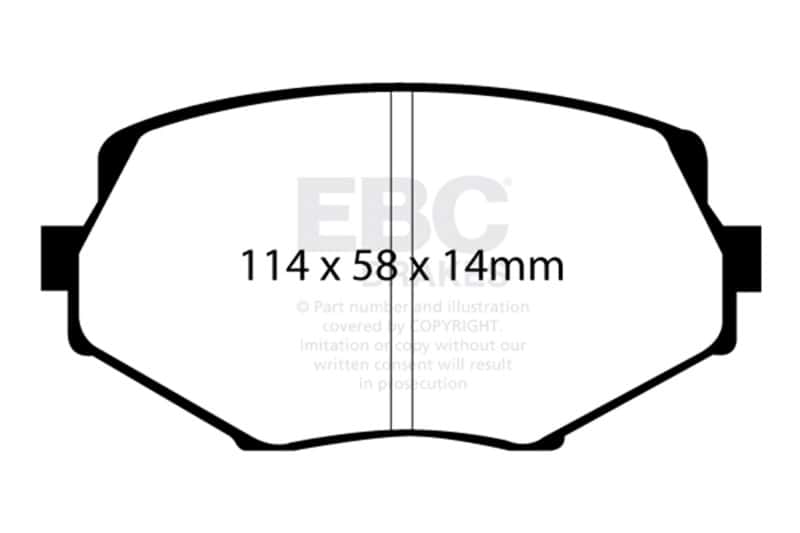EBC — EBC 94-01 Mazda Miata MX5 1.8 Yellowstuff Front Brake Pads
Disc Brake Pad - view 3