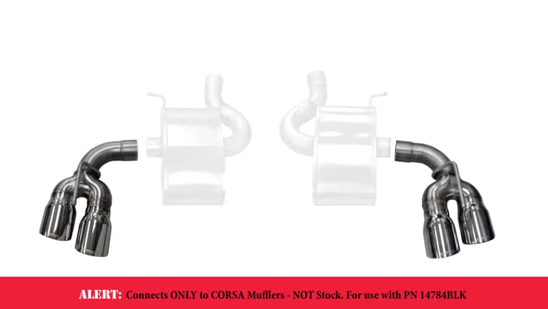 CORSA Performance — Corsa 2017-2024 Chevy Camaro SS 2.75in Inlet / 4in Outlet Polished Tip Kit (For Corsa Exhaust Only)
Exhaust - view 3