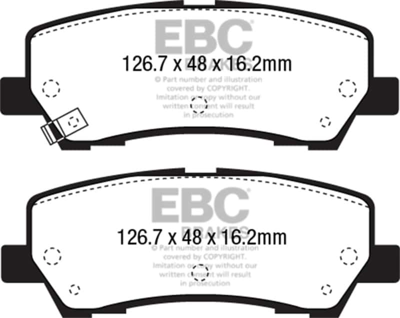 EBC — EBC 15+ Ford Mustang 2.3 Turbo Performance Pkg Yellowstuff Rear Brake Pads
Disc Brake Pad - view 1