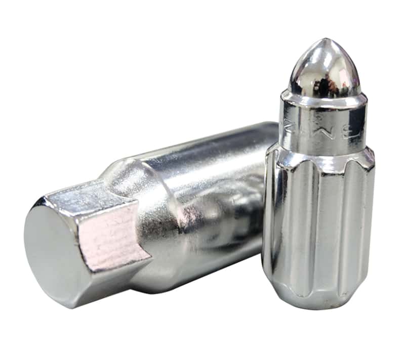 NRG — NRG 500 Series M12 X 1.5 Bullet Shape Steel Lug Nut Set - 21 Pc w/Lock Key - Silver - view 10