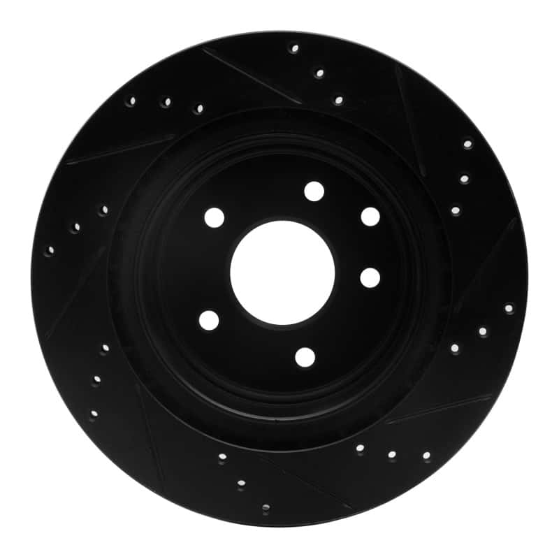 R1 Concepts — R1 05-25 Infiniti EX37 Rear Left Drilled & Slotted Black Brake Rotor
R1 Brake Rotor Drill - view 5