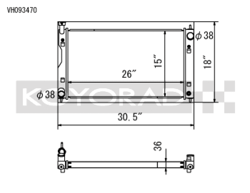 Koyo — Koyo 17-22 Subaru Impreza 2.0L Non-Turbo / 18-22 Crosstrek 2.0/2.5L Non-Turbo Aluminum Radiator
Racing Radiator - view 1