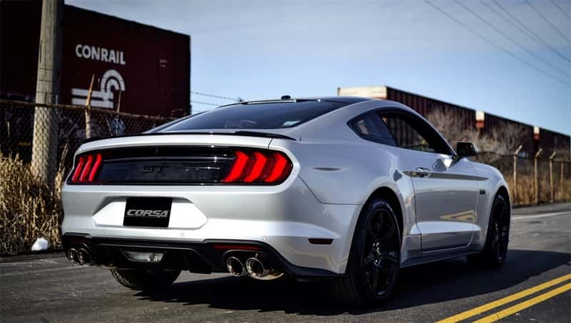 CORSA Performance — Corsa 2018-2023 Ford Mustang GT Fastback 5.0L 3in Cat-Back System Dual Rear Exit w/ 4in PolishedTips
Exhaust - view 5