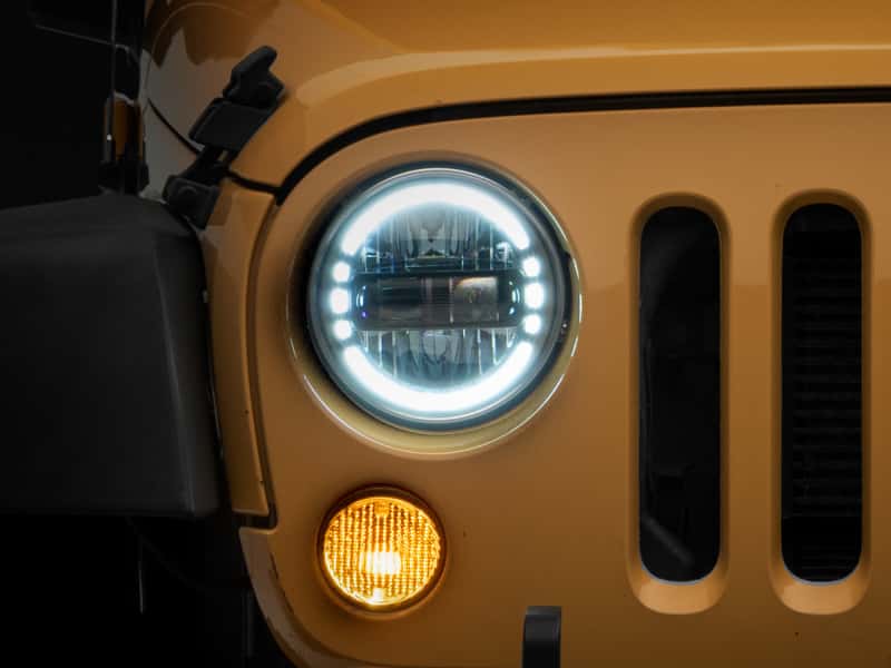 Raxiom — Raxiom 97-18 Jeep Wrangler TJ/JK Axial 7-Inch LED Headlights w/ DRL- Black Housing (Clear Lens)
Headlights - view 3