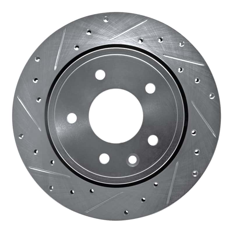 R1 Concepts — R1 1995-2006 Jaguar VanDEN PLAS Rear Left Drilled & Slotted Silver Brake Rotor
R1 Brake Rotor Drill - view 1