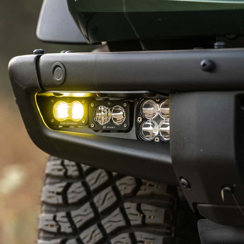 Baja Designs — Baja Designs 21-22 Ford Bronco w/Steel Bumper S2 SAE Pro Fog Pocket Light Kit w/Upfitter - Amber - view 3
