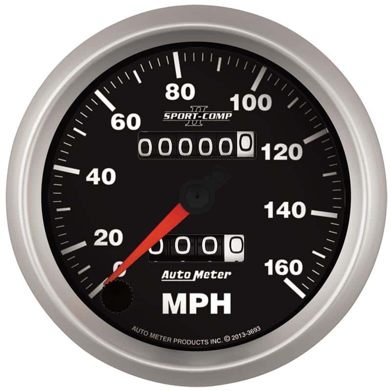 AutoMeter — Autometer Sport-Comp II 3-3/8in 160MPH Mechanical Speedometer
3-3/8" SPEEDO, 160 M - view 2