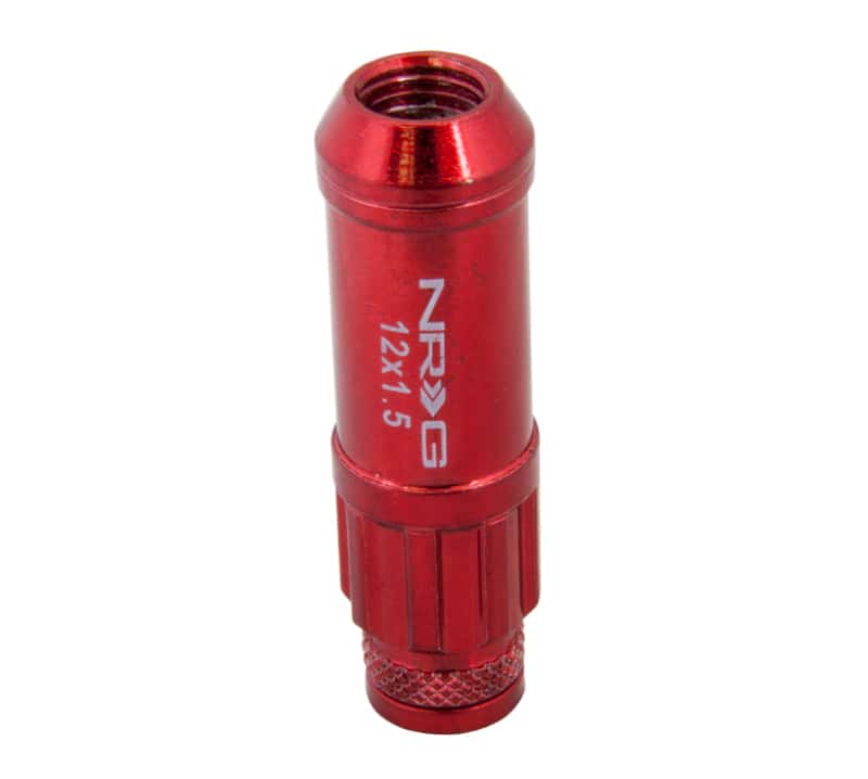NRG — NRG 700 Series M12 X 1.5 Steel Lug Nut w/Dust Cap Cover Set 21 Pc w/Locks & Lock Socket - Red - view 4