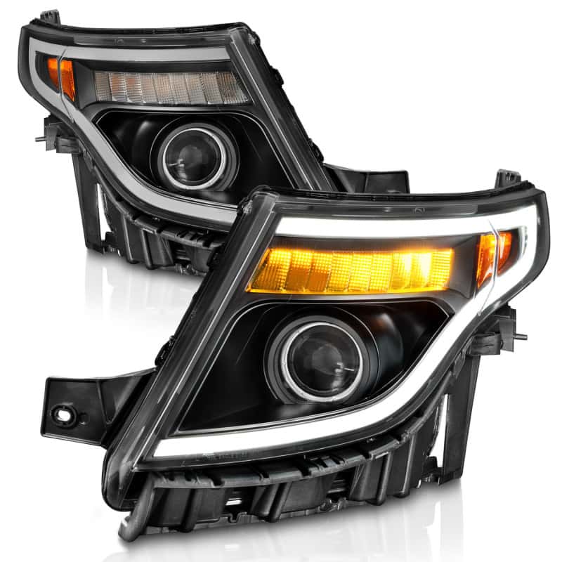 ANZO — ANZO 11-15 Ford Explorer (w/Factory Halogen HL Only) Projector Headlights w/Light Bar Black Housing
Head Light Set
HdLtSet - view 3