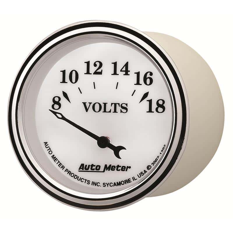 AutoMeter — AutoMeter Gauge Voltmeter 2-1/16in. 18V Elec Old Tyme White II
2-1/16" VOLTMETER, 8 - view 3