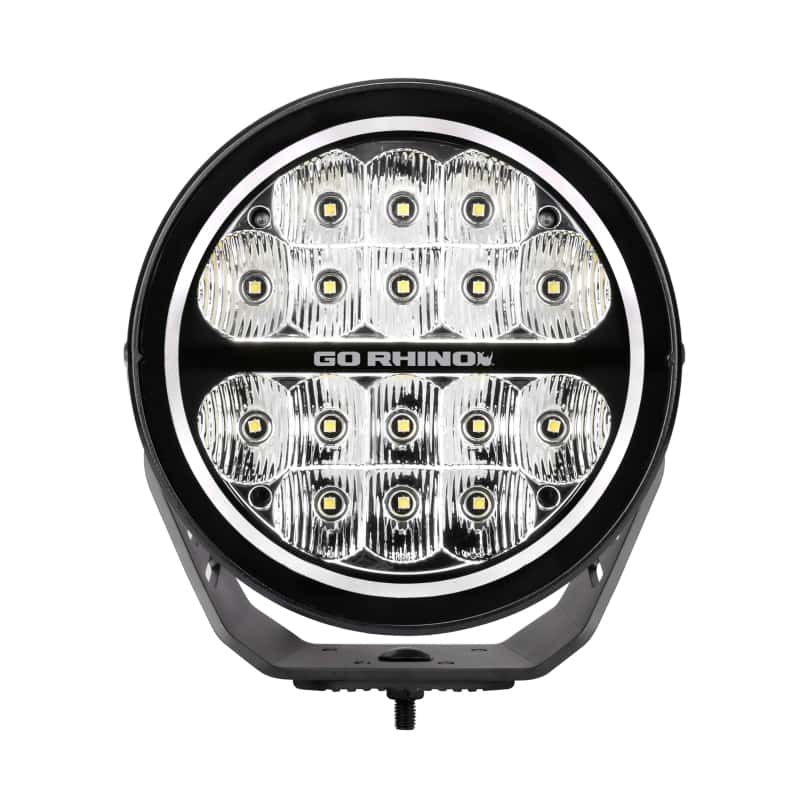 Go Rhino — Go Rhino Xplor Blackout Series Round LED Driving Light w/DRL (Surface/Threaded Stud Mnt) 7in. - Blk
BLK-7"Light With DRL - view 1