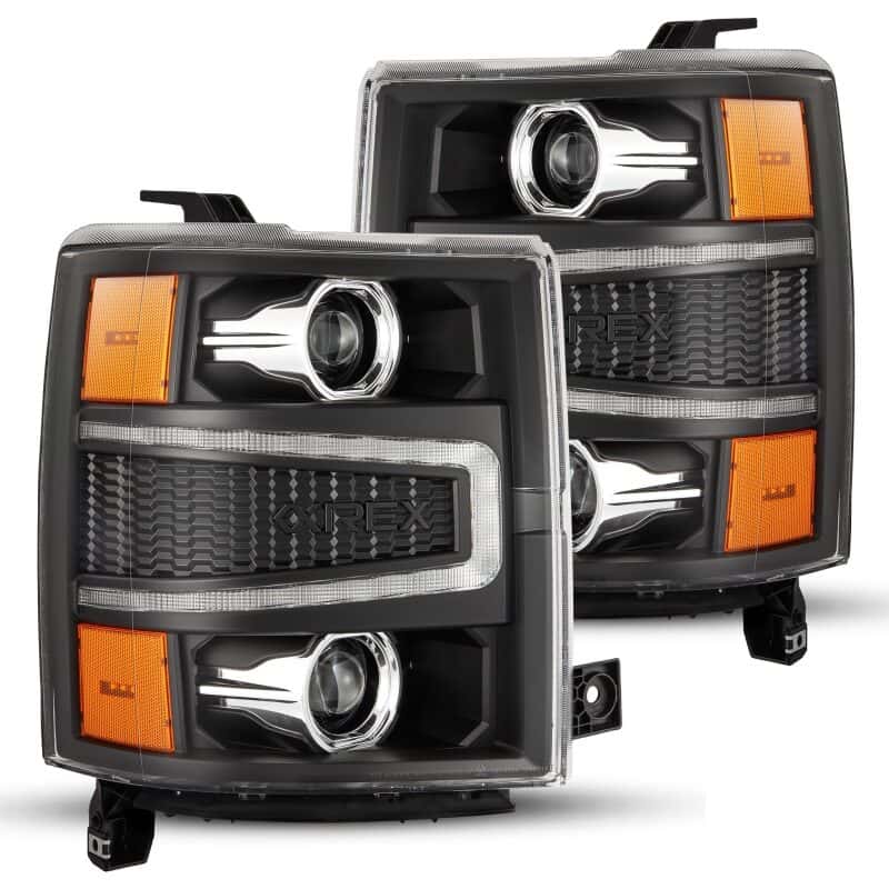 AlphaRex — AlphaRex 04-15 Chevy 1500HD LUXX-Series LED Proj Headlights Black w/Activ Light/Seq Signal
Projector Headlights - view 1