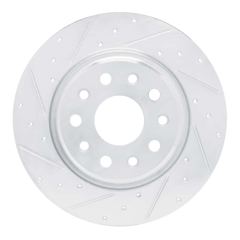 R1 Concepts — R1 22-25 Jeep Grand Cherokee Rear Left Drilled & Slotted Silver Brake Rotor - view 1