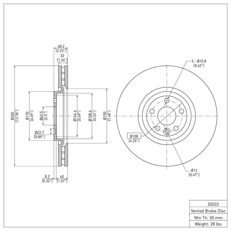 DFC — DFC 17-20 Jaguar XE Front GeoSPEC Coated Rotor
DFC Brake Rotor - view 6