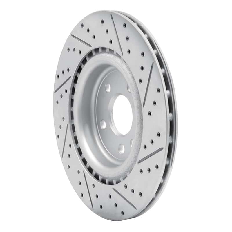 R1 Concepts — R1 17-20 Jaguar Xe Rear Left Drilled & Slotted Geo-Carbon Rotor - view 4
