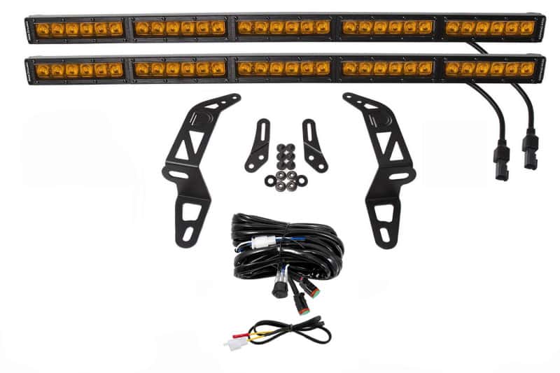 Diode Dynamics — Diode Dynamics 18-21 Jeep JL Wrangler/Gladiator SS30 Bumper Bracket Kit - Amber Driving Dual - view 1
