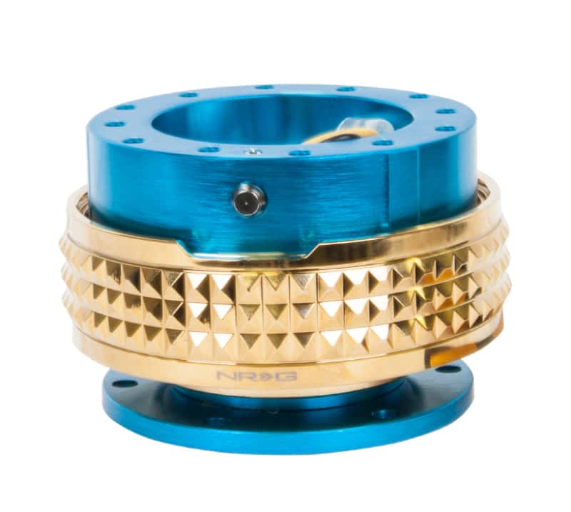 NRG — NRG Quick Release Kit - Pyramid Edition - New Blue Body / Chrome Gold Pyramid Ring - view 2