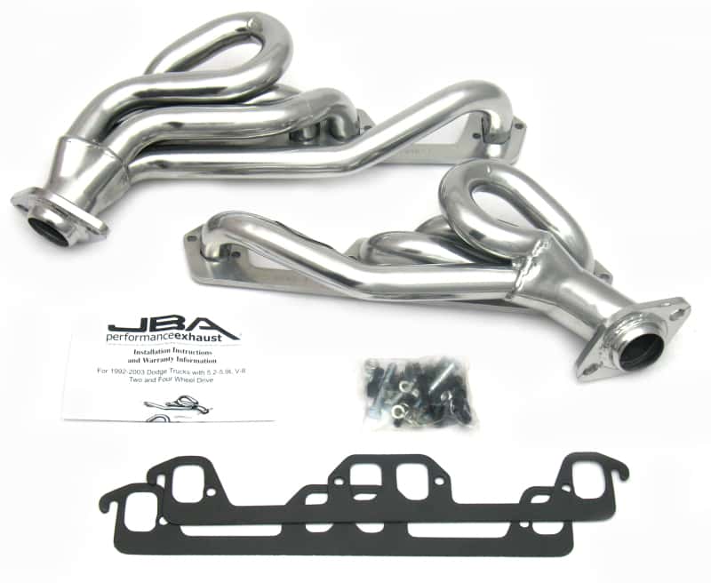 JBA — JBA 96-03 Dodge Truck 5.2L/5.9L Magnum 1-1/2in Primary Silver Ctd Cat4Ward Header
Exhaust Header - view 1