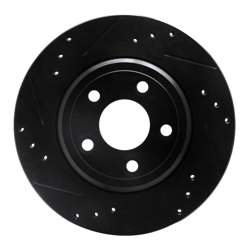 R1 Concepts — R1 00-06 Ford Thunderbird Rear Left Drilled & Slotted Black Brake Rotor
R1 Brake Rotor Drill - view 1