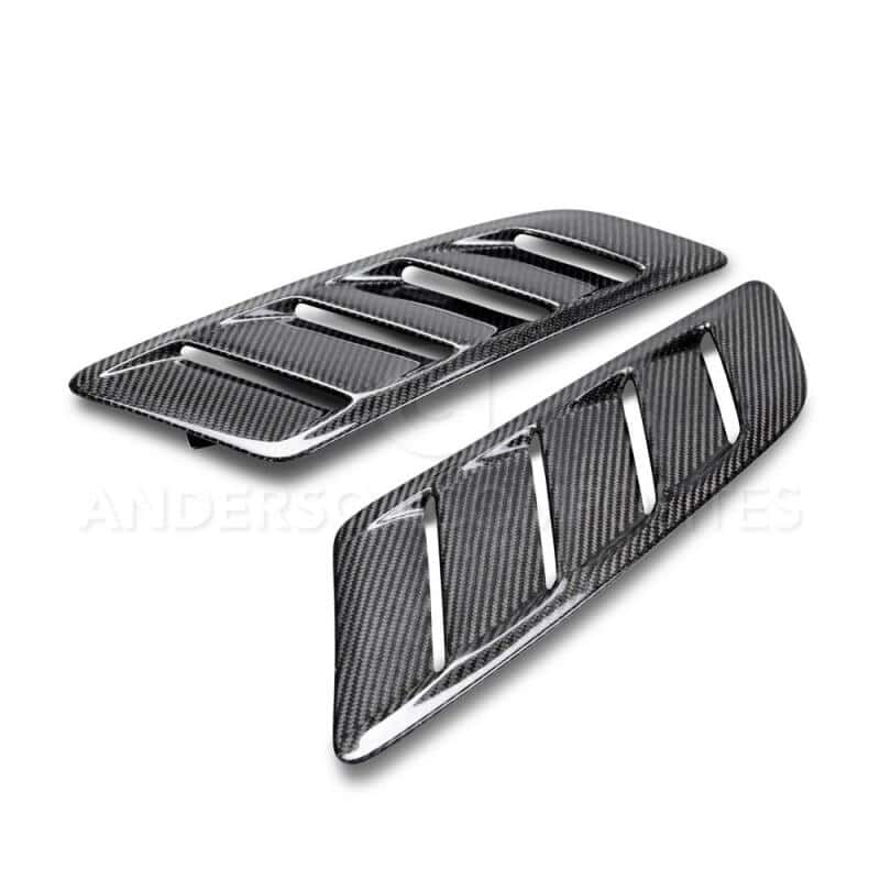 Anderson Composites — Anderson Composites 2015-2017 Ford Mustang Type-AB Carbon Fiber Hood Vents - view 3