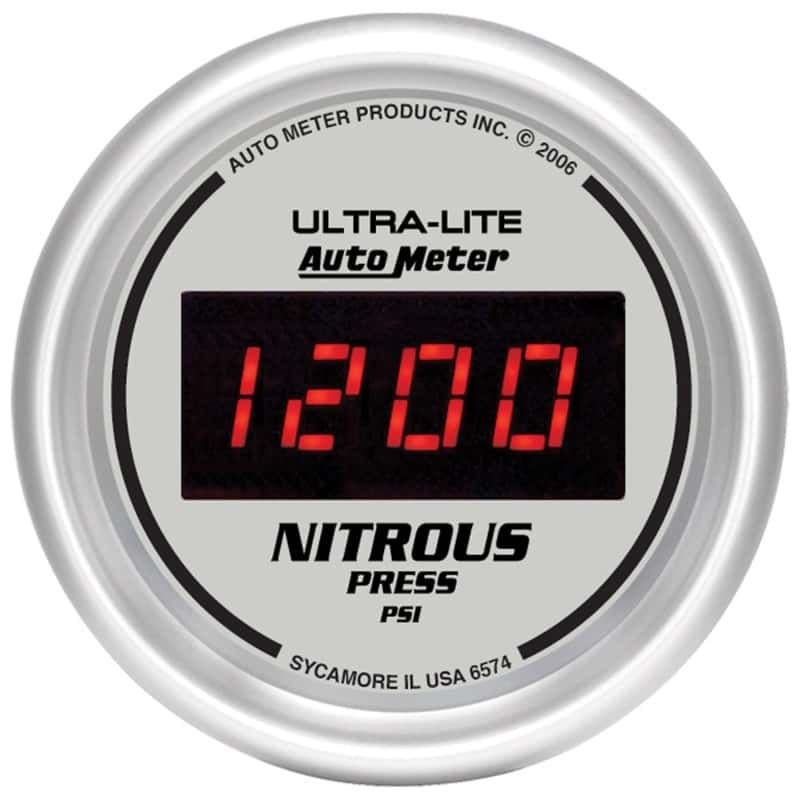 AutoMeter — Autometer Ultra-Lite 2-1/16in 1600 PSI Digital Nitrous Pressure Gauge - Silver
2-1/16" NITROUS, 0-1 - view 1