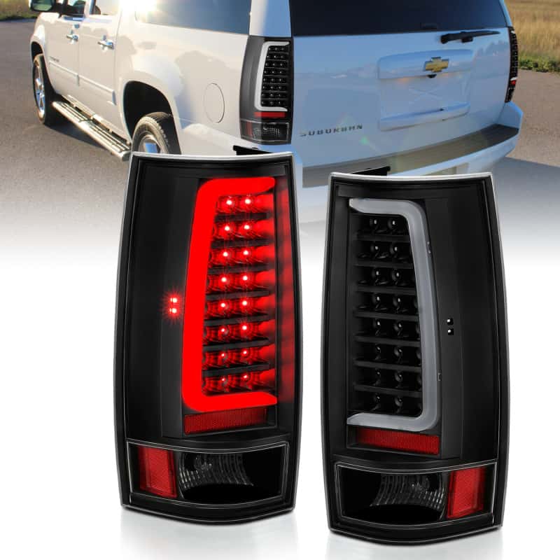 ANZO — ANZO 2007-2014 Chevy Tahoe LED Taillight Plank Style Black w/Clear Lens - view 1