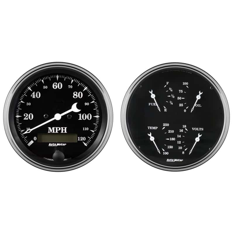 AutoMeter — Auto Meter Gauge Kit 2 pc. Quad & Speedometer 5in Old Tyme Black
5" QUAD GAUGE & SPEE - view 2