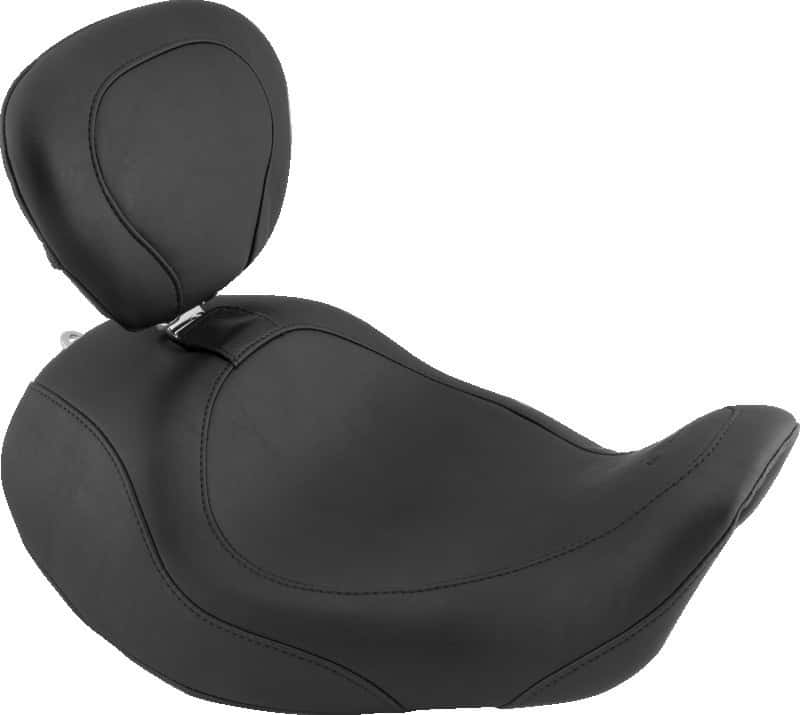 Mustang Motorcycle — Mustang 06-17 Harley Dyna Wide Tripper Forward Solo Seat w/Driver Backrest - Black - view 1