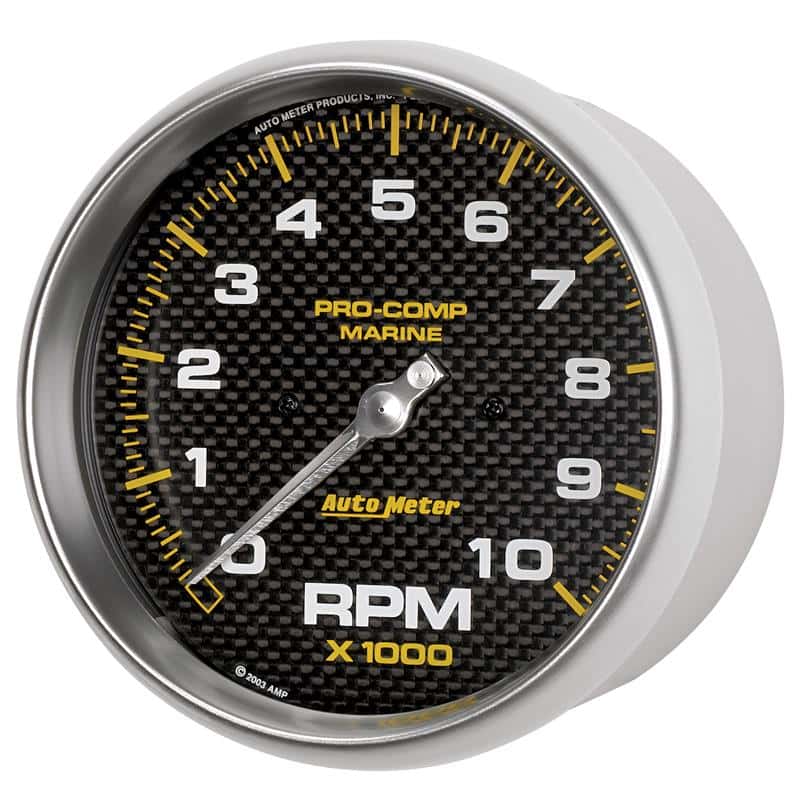 AutoMeter — Autometer Marine Carbon Fiber 5in 10K RPM In-Dash Tachometer Gauge
5" TACH 10KRPM MCF - view 3