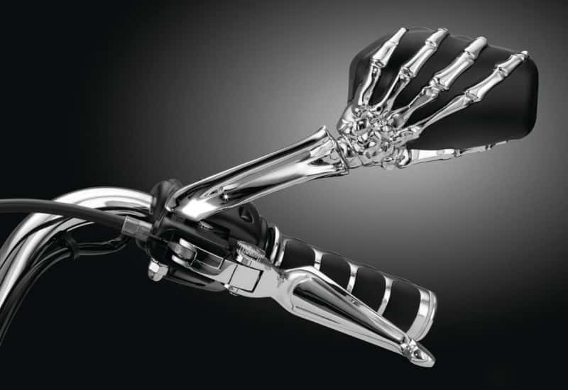 Kuryakyn — Kuryakyn Skeleton Hand Mirrors Chrome/Black - view 2
