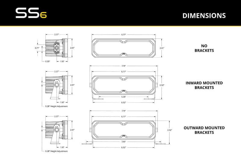 Diode Dynamics — Diode Dynamics SS6 Pro White Driving Standard ABL (single) 6000K - view 8