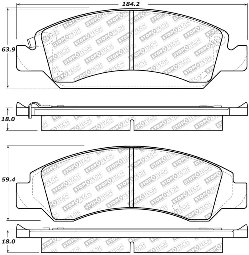 Stoptech — StopTech Street Select Brake Pads - Front/Rear
Selct Brk Pad W/Hdwr - view 1