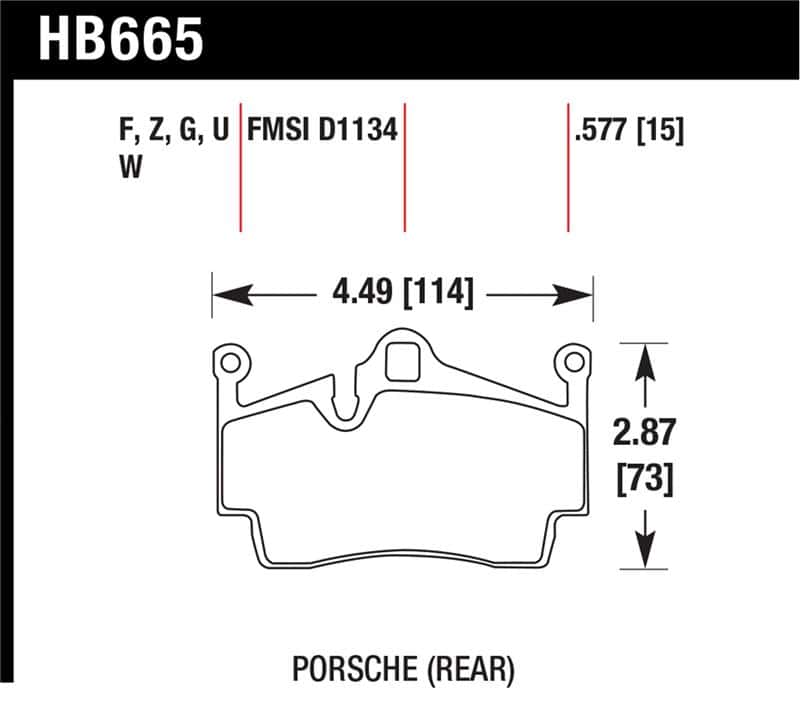 Hawk Performance — Hawk 2014-2015 Porsche Cayman Performance Ceramic Street Rear Brake Pads
Disc Brake Pad - view 1