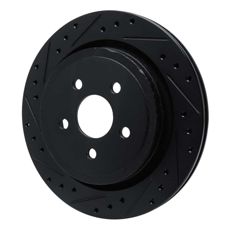 R1 Concepts — R1 89-95 Chrysler LeBaron Rear Left Drilled & Slotted Black Brake Rotor
R1 Brake Rotor Drill - view 2