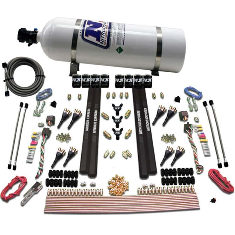 Nitrous Express — Nitrous Express SX2 Dual Stage 8 Solenoid /Gasoline Nitrous Kit (200-1200HP) w/15lb Bottle
Injection System Kit
N2OSys - view 3