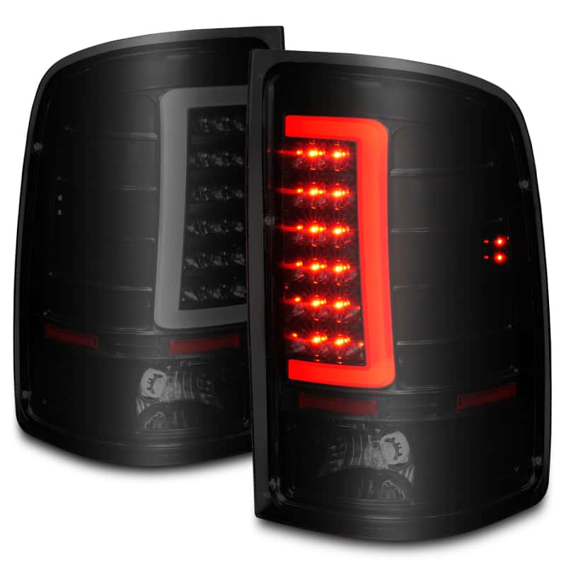ANZO — ANZO 2007-2013 GMC Sierra LED Tail Lights w/ Light Bar Black Housing Smoke Lens - view 3