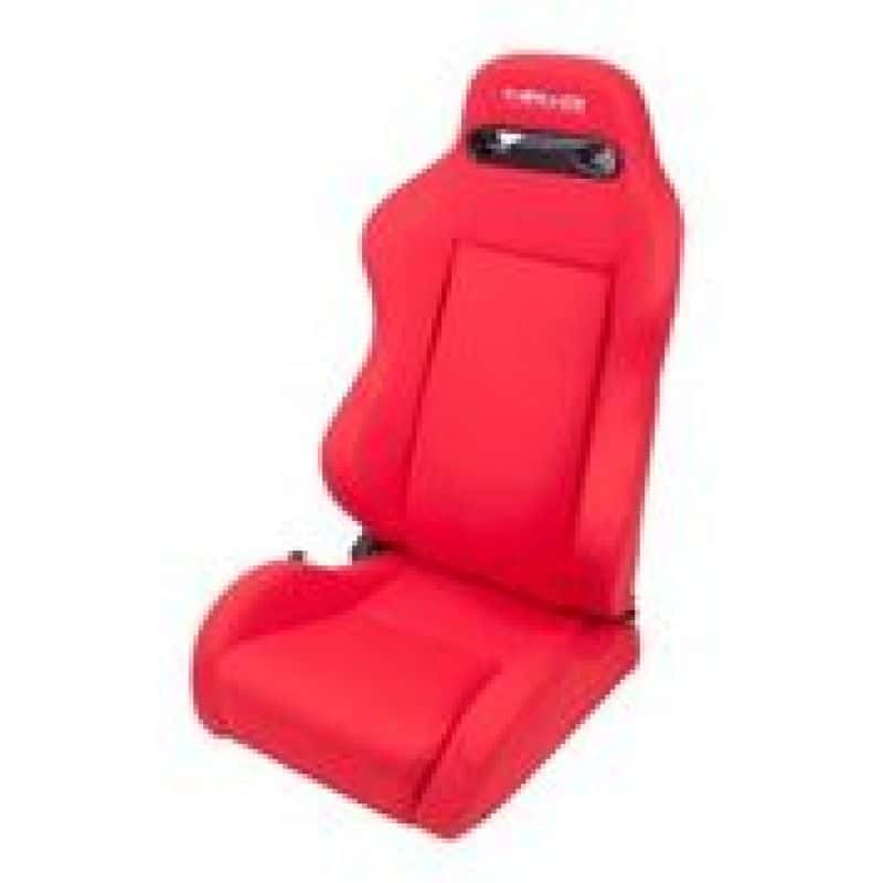 NRG — NRG Sport Seats (Pair) Type-R Cloth w/NRG Logo - Red w/Red Stitch - view 4